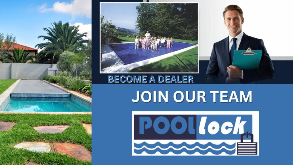 A PoolLock cover closing over a pool